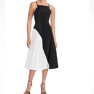 Nha Khanh Black and White two-tone A line dress